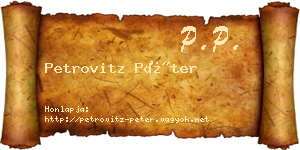 Petrovitz Péter névjegykártya